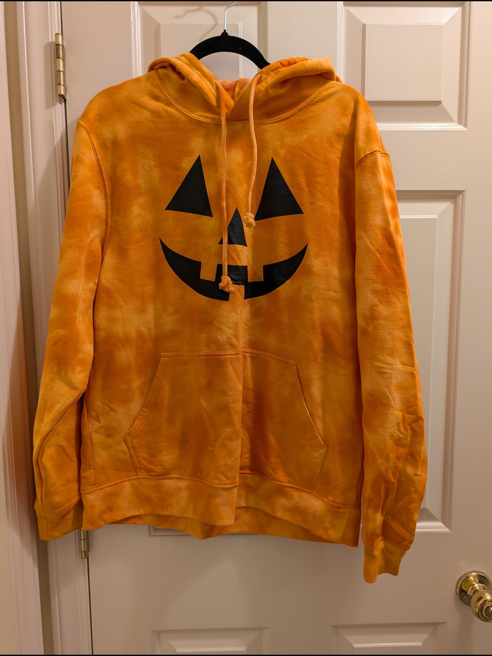 Jack O Lantern Pumpkin Face Orange Tie-Dye Hoodie  Halloween